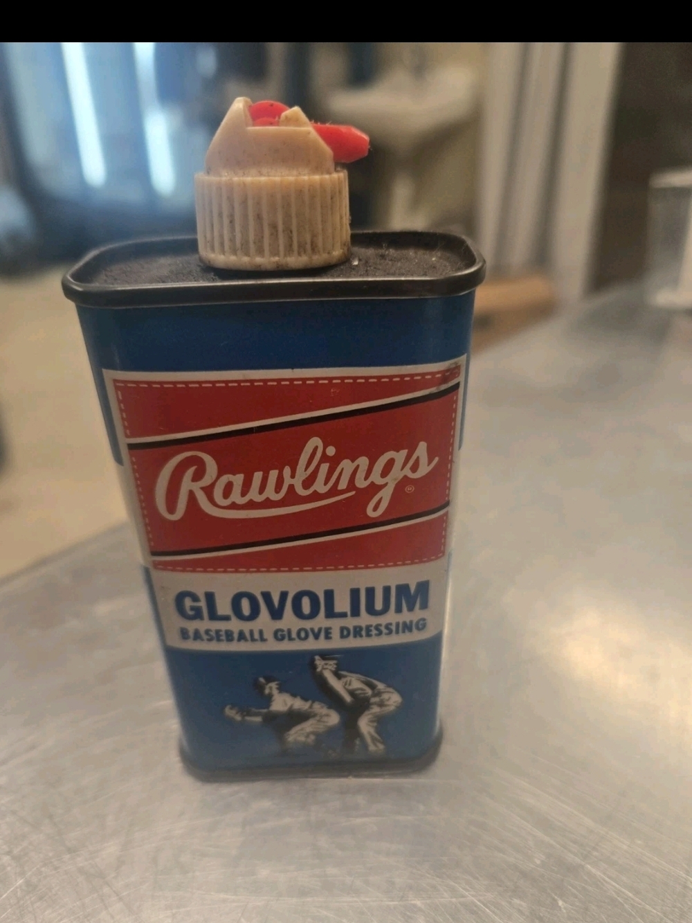 Vintage Oil Can Rawlings Glovolium baseball glove dressing